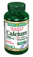 Nature's Bounty Liquid Filled Absorbable Calcium 1200 mg plus 1000 IU Vitamin D3 (100   20 Bonus Softgels)
