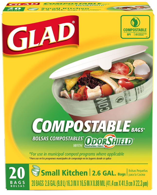 Glad 100 Compostable OdourShield EasyTie Small Bags