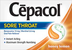 Cepacol Sore Throat Lozenges Honey Lemon (16-Count) Product Shot