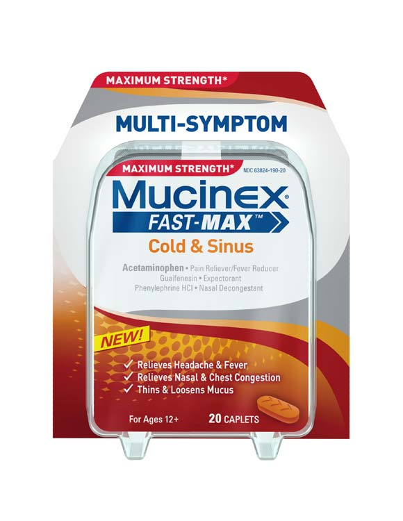 Mucinex FastMax Congestion & Headache Caplets, 20ct