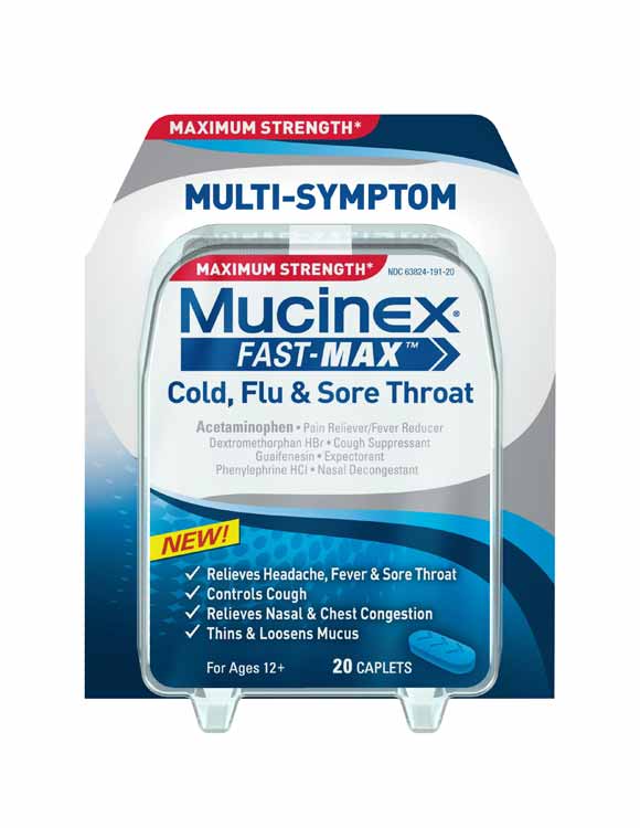 Mucinex FastMax Cold, Flu, & Sore Throat Caplets, 20ct Health & Personal Care