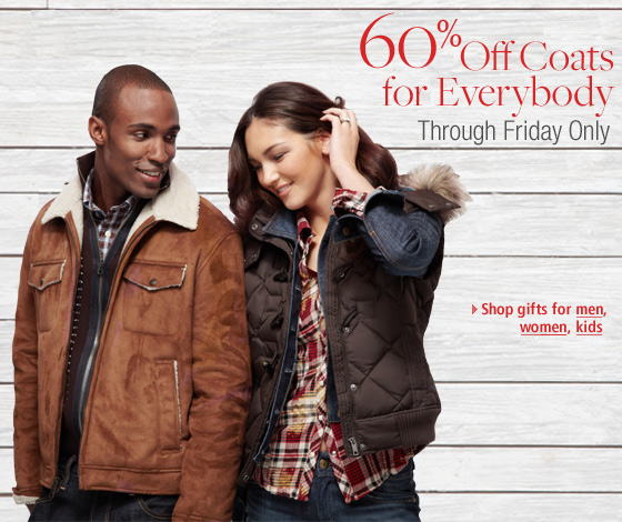 60% Off Outerwear Through Friday Only