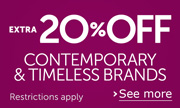 Extra 20% Off Contemporary & Timeless Brands