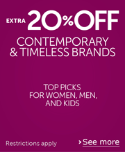 Extra 20% Off Contemporary & Timeless Brands