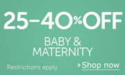 25%-40% Off Baby & Maternity Clothing
