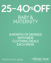 25%-40% Off Baby & Maternity Clothing
