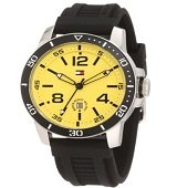 50% Off Tommy Hilfiger Men's Black and Yellow Watch