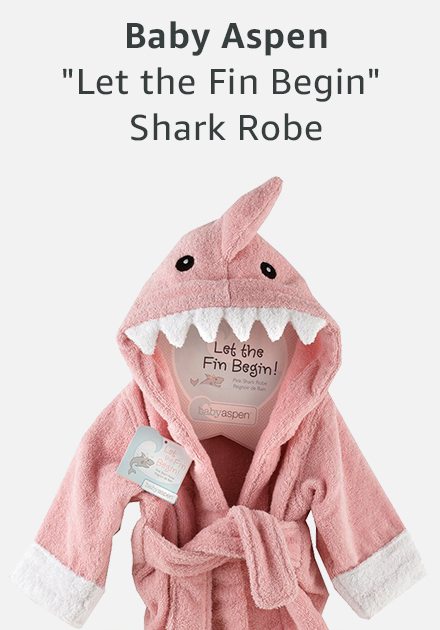 Baby aspen let the fin begin shark robe