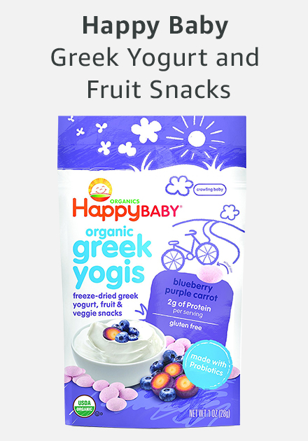 Happy baby greek yogurt and fruit snacks