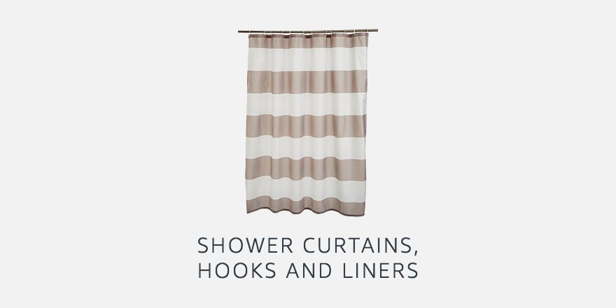 Shower curtains, hooks and liners