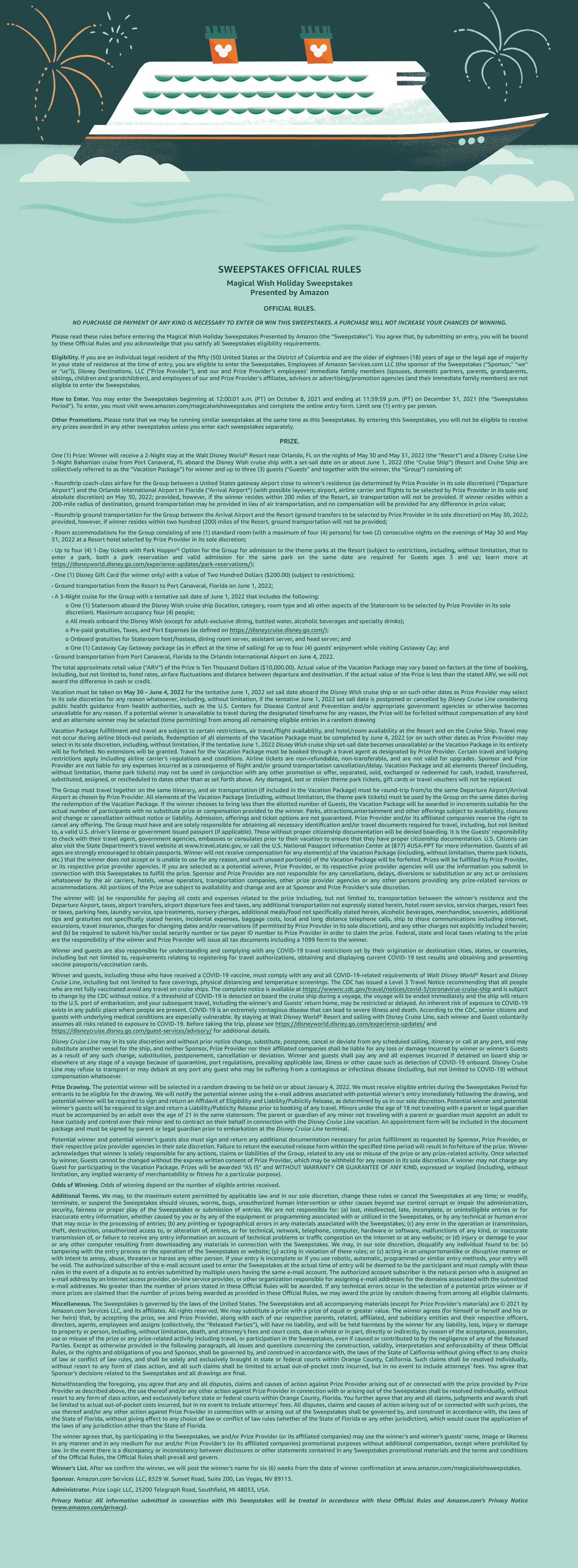 Disney Magical Sweepstakes