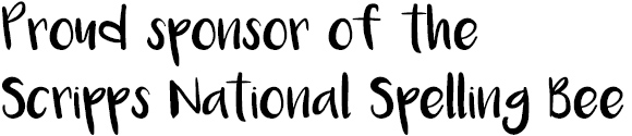 The official sponsor of the Scripps National Spelling Bee
