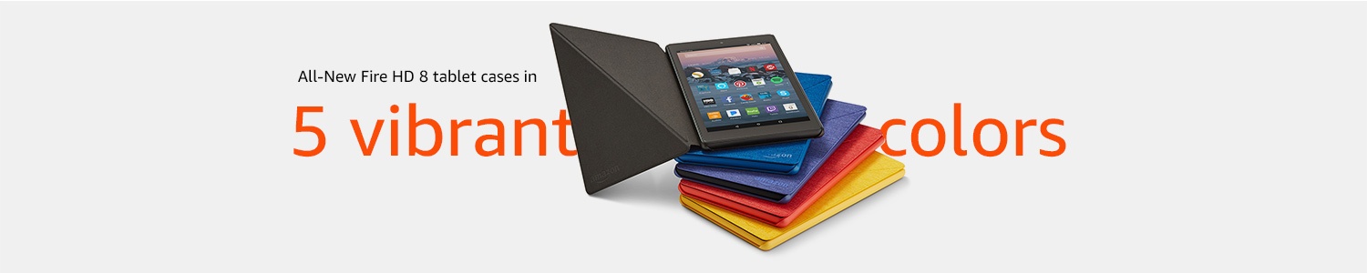 All-New Fire HD 8 tablet cases in 5 vibrant colors
