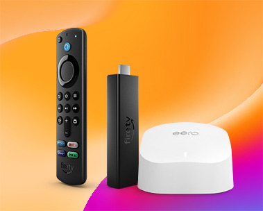 Fire TV Stick 4K Max + Eero Bundle. Maximize your streaming with Wi-Fi 6.