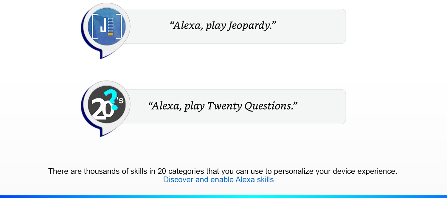 Discover and enable Alexa skills.