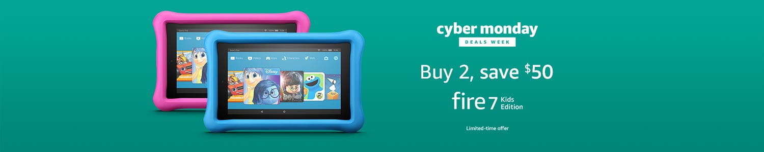 Cyber Monday Deals: Buy 2 All-New Fire 7 Kids Edition tablets, save $50