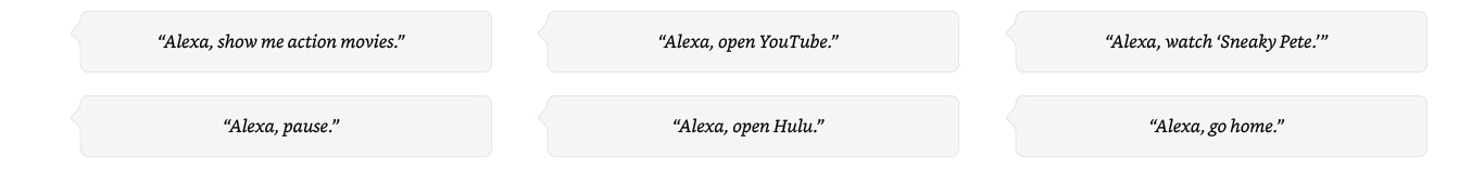 Examples of Alexa commands.