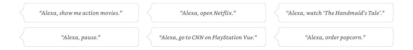 Examples of Alexa commands.