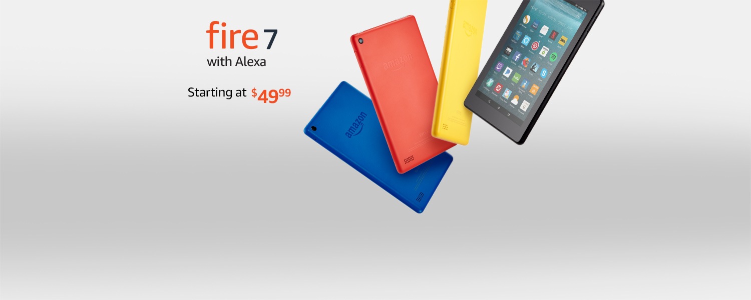Fire 7 tablet with Alexa, starting at $49.99