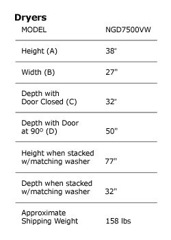 Dryer Dimensions
