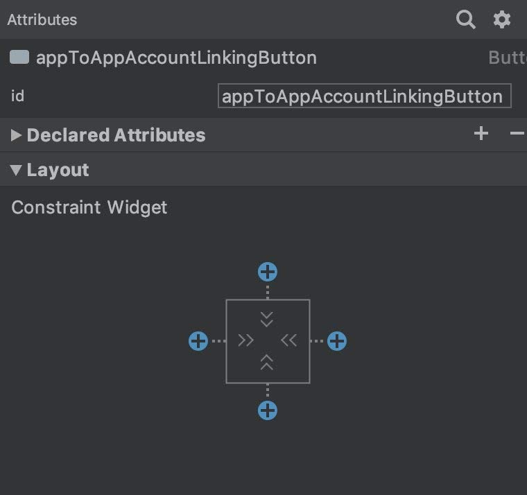 Define an ID for the app-to-app account linking button.