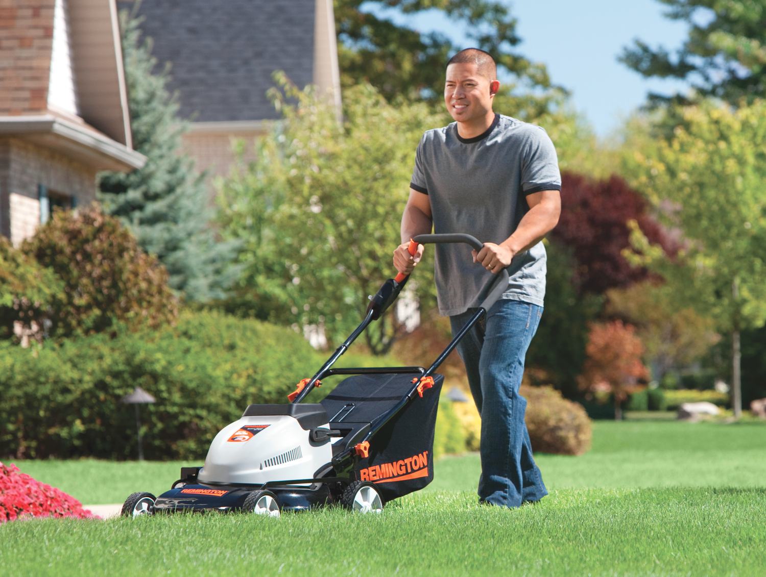 Remington RM212B 24 Volt 19Inch 3in1 Cordless BatteryPowered Push Lawn Mower