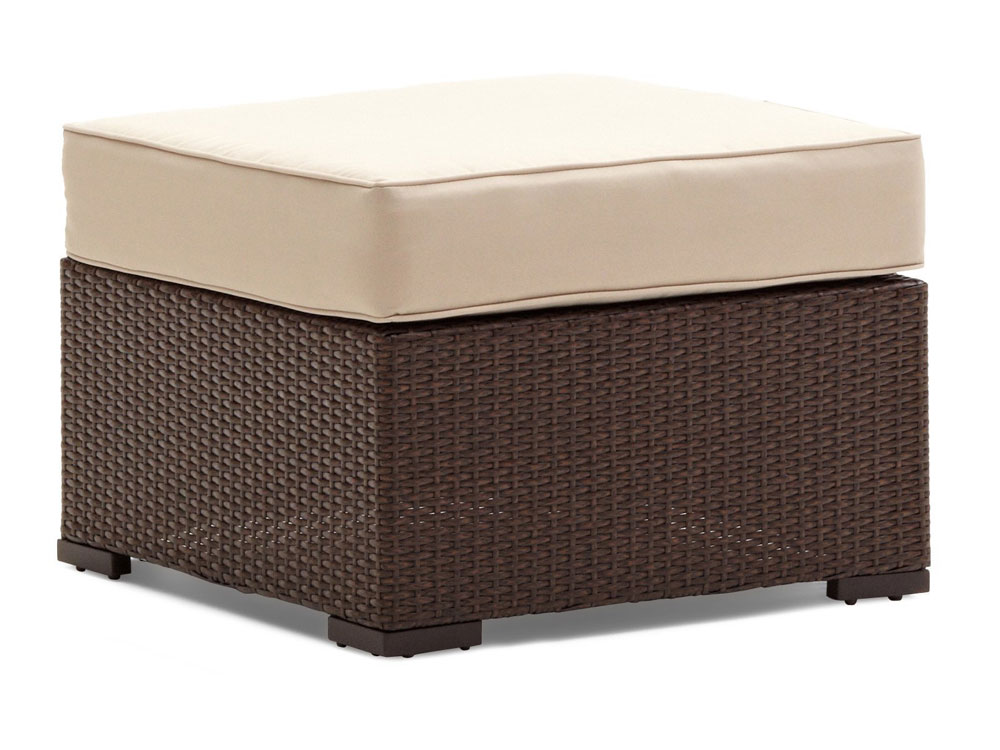 Strathwood Griffen AllWeather Wicker Ottoman, Dark Brown