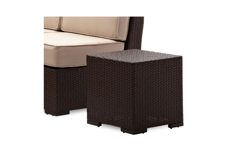 Strathwood Griffen AllWeather Wicker Side Table, Dark