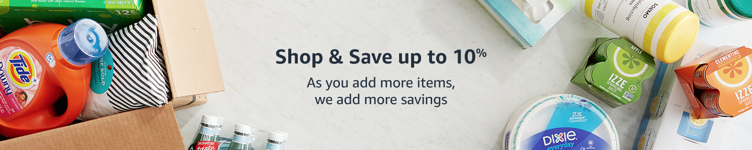 Amazon Pantry. Shop and save up to 15%. As you add more items, we add more savings.