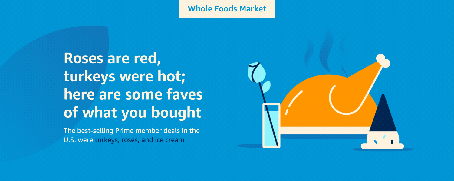 The best-selling Prime member deals in the US were turkeys, roses, and ice cream