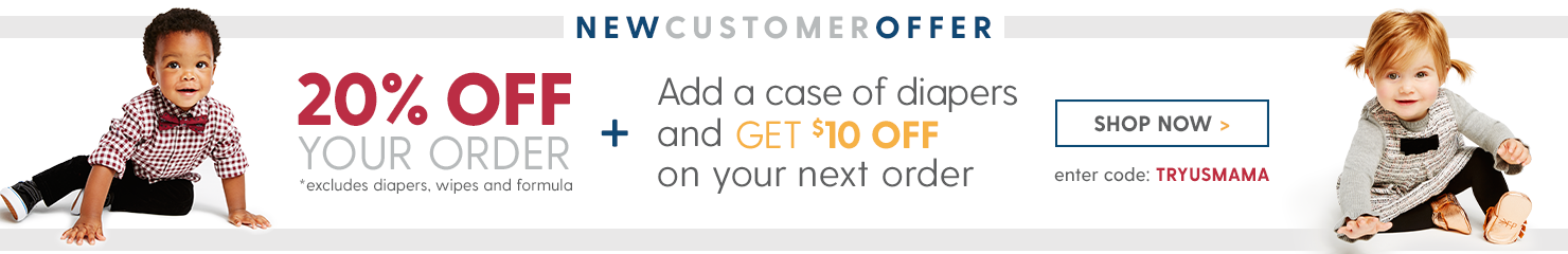 20% off almost everything! PLUS $10 credit if you add a case of diapers