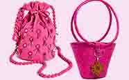 Two pink bags against pink background
