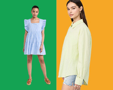 Two women one in blue dress one in yellow top