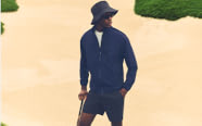 man in dark golf clothing