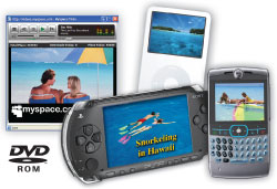 Combine photos, music, and videos into movies for DVD, iPod, PSP, and the Web.