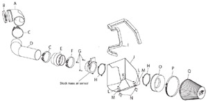Detailed installation instructions and parts list for the K&N 77-3021KP Performance Air Intake Kit