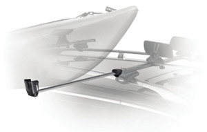 Loading a kayak using the Thule 847 Outrigger Kayak Load Assist for Roof Rack Mount Carrier