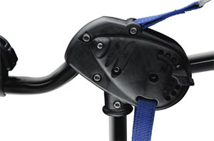 The interior hub of the Thule Passage 3-Bike Strap Rack showing the FitDial adjustment feature