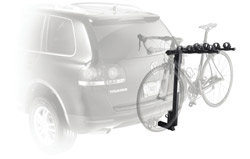 The Parkway 4-Bike Hitch Mount Carrier Rack mounted on a car
