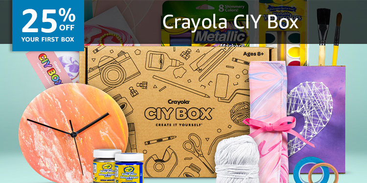 25% off your first box of Crayola CIY Box