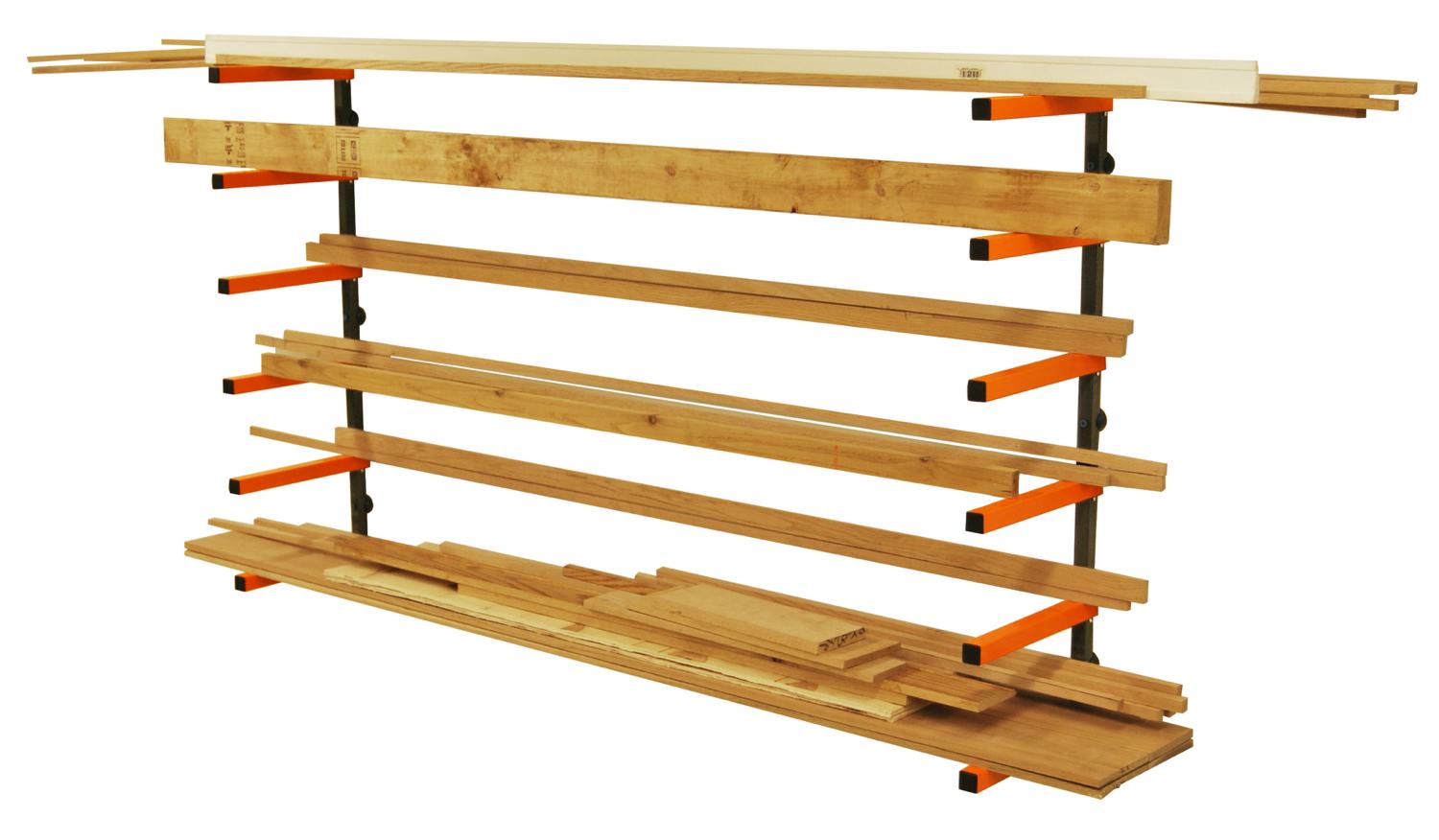 Lumber Storage Rack Portamate PBR-001. Six-Level Wall