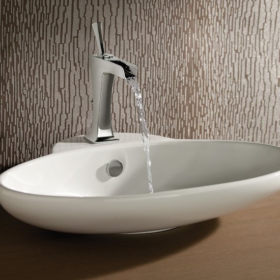 Jado 848001.100 Pyke Monoblock Lavatory Faucet, Polished Chrome Tub