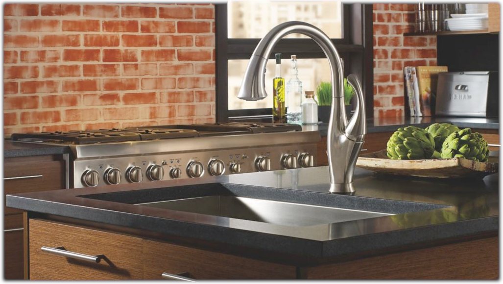 Delta 9992SSDST Addison Single Handle Bar Prep Faucet, Stainless Touch On Kitchen Sink