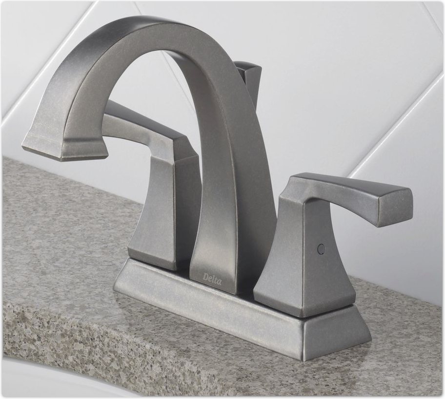 Delta Dryden 2551LFPT Two Handle Centerset Bathroom Faucet, Aged