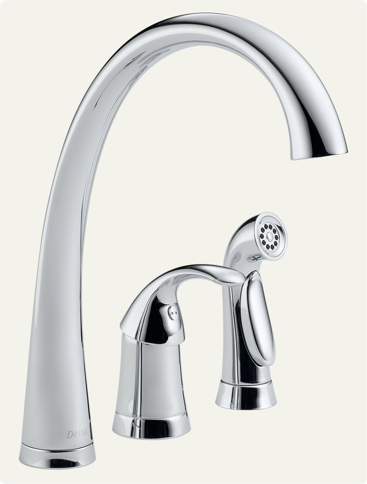Delta 4380DST Pilar SingleHandle Widespread Kitchen Faucet with