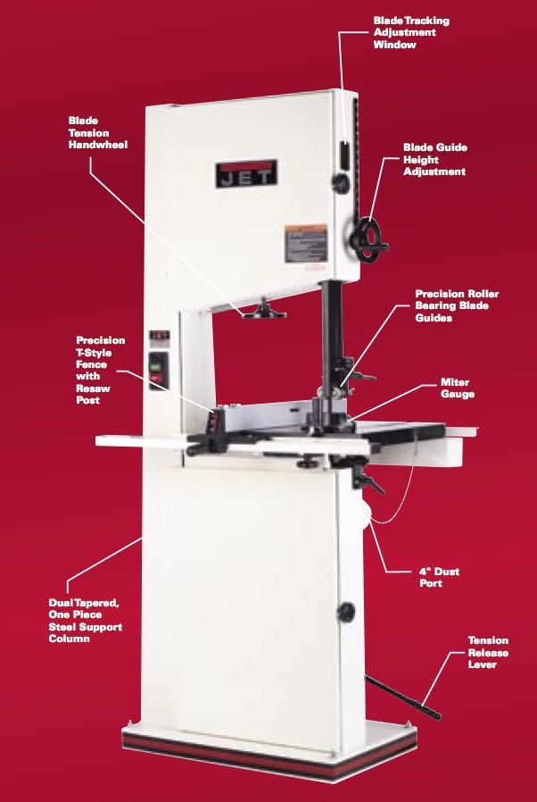 JET 18" 1 HP 1-Phase Metal/Wood Vertical Bandsaw - Power Metal Band