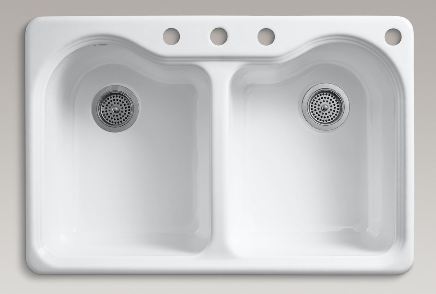 KOHLER K581840 Hartland SelfRimming Kitchen Sink with FourHole
