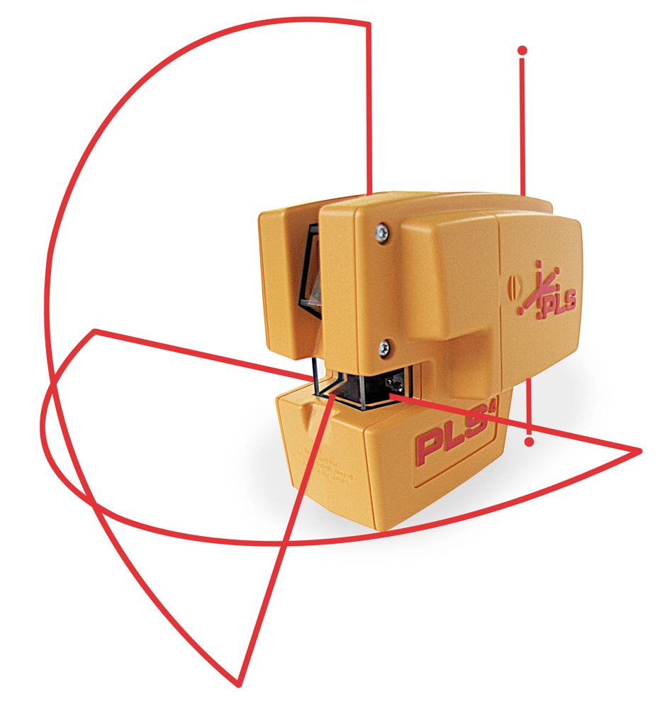PLS 4 Red Cross Line Laser Level with Plumb, Bob and Level