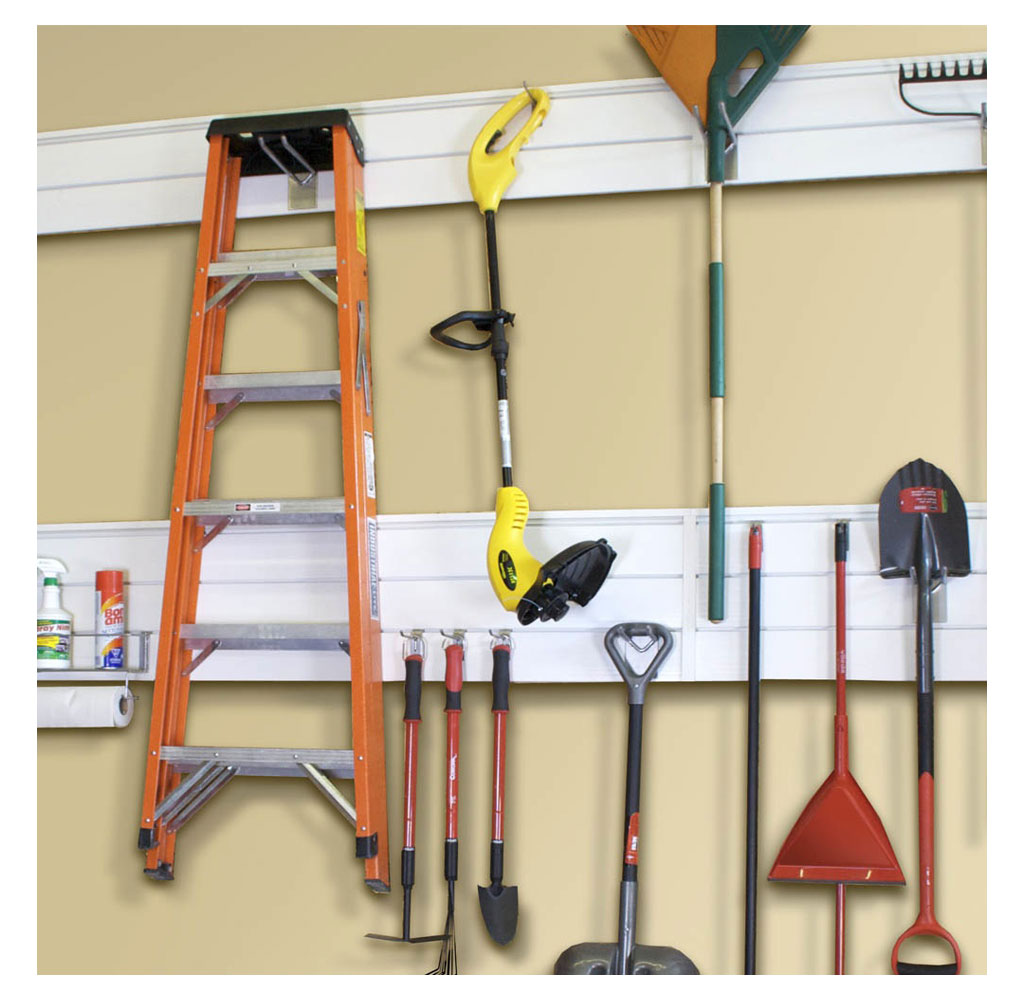 Proslat 88102 Heavy Duty PVC Slatwall Garage Organizer, 8Feet by 4