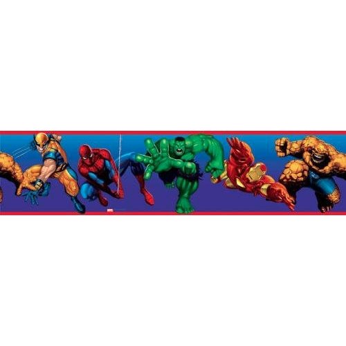 RoomMates RMK1153BCS Marvel Heroes Peel & Stick Border Wallpaper